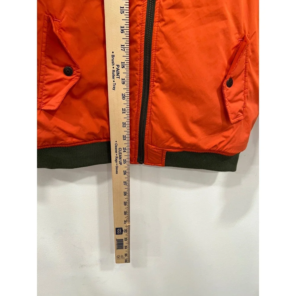Gymboree Bomber Jacket Boys XL Orange Utility Pockets Waterproof Zip Up NWT Flaw